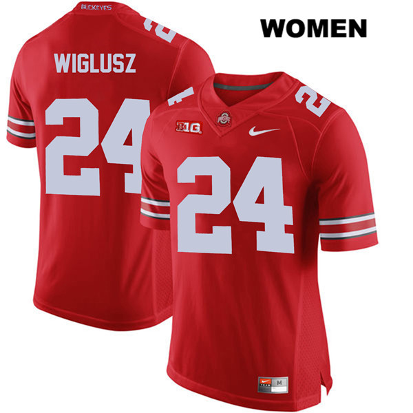 Ohio State Buckeyes Women's Sam Wiglusz #24 Red Authentic Nike College NCAA Stitched Football Jersey WH19G15WO